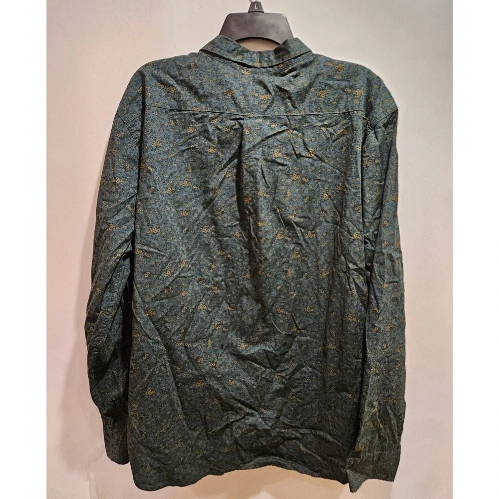Levis Green Floral Shirt Long Sleeve Button Down Chest Pocket Casual Men's XXL